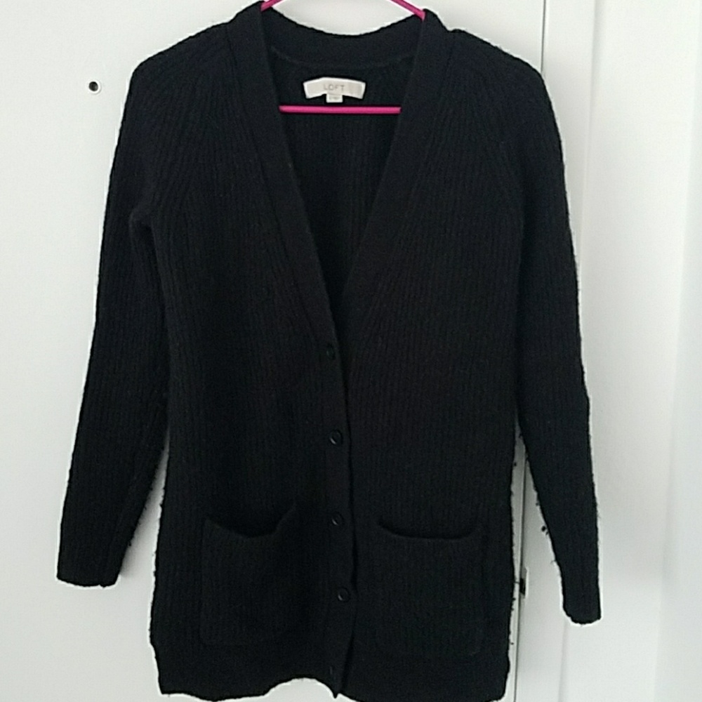 Black Wool Cardigan
